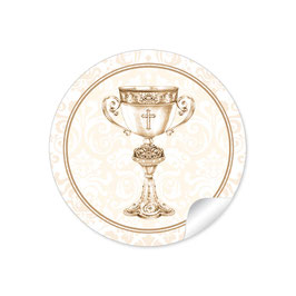 24 Sticker Kelch -  creme