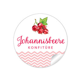 24 Sticker "Johannisbeere Konfitüre"- rot