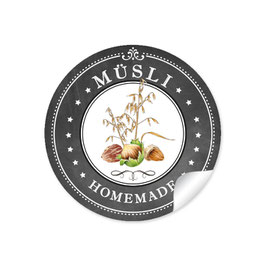 24 Sticker "Müsli - Homemade"- schwarz