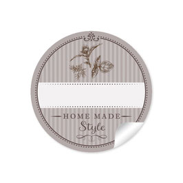 24 Sticker "Home Made Style"- Kräuter - sand - mit Freitextfeld