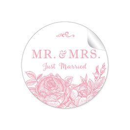 "MR. and MRS.  - Just married" - Rosen- rosa