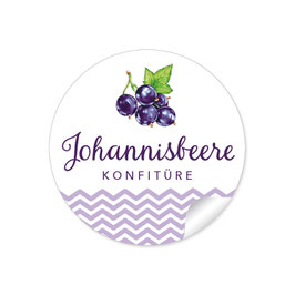 24 Sticker "Johannisbeere Konfitüre"- lila