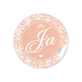 24 Sticker "Ja" - Shabby Chic Style - apricot