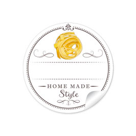 24 Sticker "Made with Love"- Pasta - weiß - mit Freitextfeld