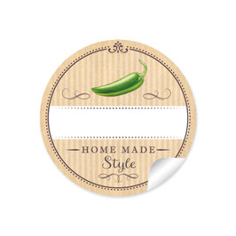 24 Sticker "Home Made Style"- Chili grün - Natur