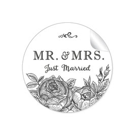 24 Sticker "MR. and MRS.  - Just married" - Rosen- schwarz