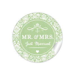24 Sticker "MR. and MRS.  - Just married" - Ornamente - grün
