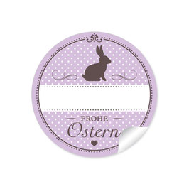 24 Sticker "Frohe Ostern" - lila - mit Freitextfeld