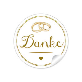 24 Sticker "Danke" - Ringe