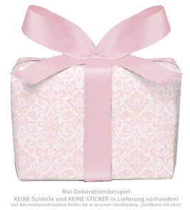 3 Bögen Geschenkpapier groß - ORNAMENTE - ROSA - gedruckt auf PEFC™ zertifiziertem Papier