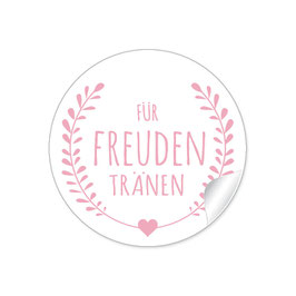 24 Sticker "Für Freudentränen" - Kranz- rosa