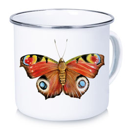 Emaille Tasse Becher SCHMETTERLING • 300 ml