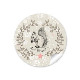 24 Sticker Eichhörnchen -  beige