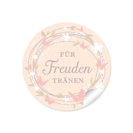 "Für Freudentränen" - Schmetterlinge - creme / rosa