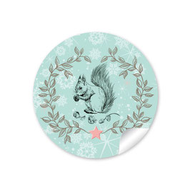 24 Sticker Eichhörnchen -  mint