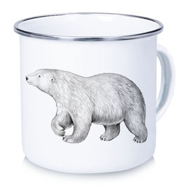 Emaille Tasse Becher EISBÄR • 300 ml