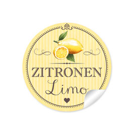 24 Sticker "Zitronen Limo"- Zitrone