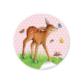 24 Sticker Rehkitz - rosa