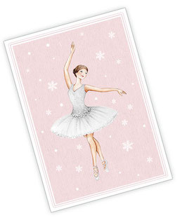 POSTKARTE  BALLERINA ROSA