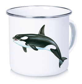 Emaille Tasse Becher ORCA • 300 ml