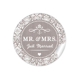 24 Sticker "MR. and MRS.  - Just married" - Ornamente - sand