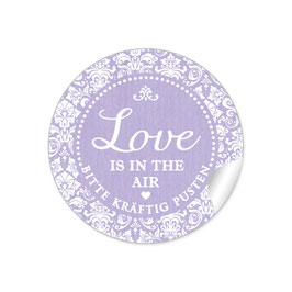 24 Sticker "Love ist in the Air" - Shabby Chic - lila