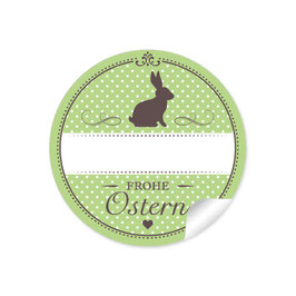 24 Sticker "Frohe Ostern" - grün - mit Freitextfeld
