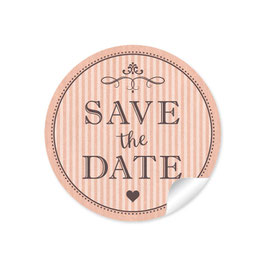 24 Sticker "Save the Date" - Vintage Ornamente - apricot