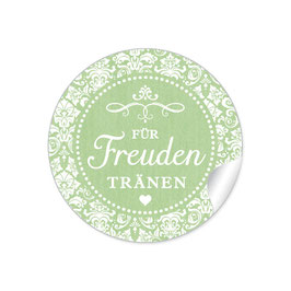 24 Sticker "Für Freudentränen" - Vintage Ornamente - grün