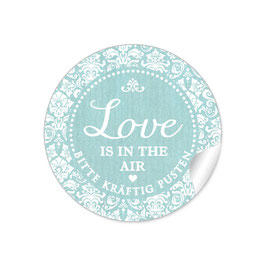 24 Sticker "Love ist in the Air" - Shabby Chic - mint