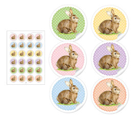 24 Sticker Osterhase - gemischt