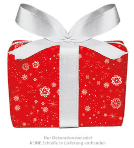 3 Bögen Geschenkpapier groß - Schneeflocken - rot weiß