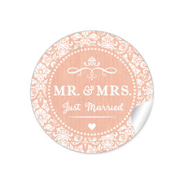 24 Sticker "MR. and MRS.  - Just married" - Ornamente - apricot