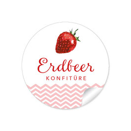 24 Sticker "Erdbeer Konfitüre"- rot