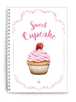 DIN A5 KREATIV DIY BACKBUCH "Sweet Cupcake" zum Selbstbeschreiben weiß (Spiralgebunden)