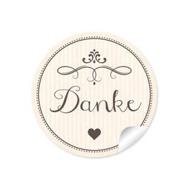 24 Sticker "Danke" - Ornamente - creme