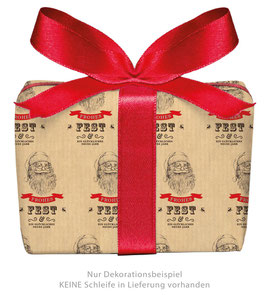 3 Bögen Geschenkpapier groß - Weihnachtsmann - Packpapier Look Natur