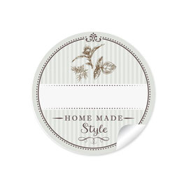 24 Sticker "Home Made Style"- Kräuter - hellgrün - mit Freitextfeld