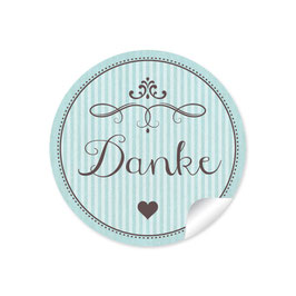 24 Sticker "Danke" - Ornamente - mint