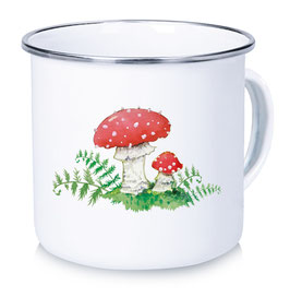 Emaille Tasse Becher FLIEGENPILZ  • 300 ml