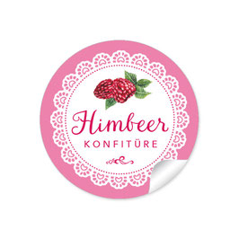 24 Sticker "Himbeer Konfitüre"- Spitze - rosa