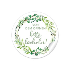 Vor dem Öffnen bitte lächeln - Kranz Grün