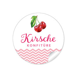 24 Sticker "Kirsche Konfitüre"- rot