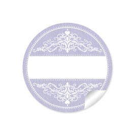 24 STicker Ornamente - lila - mit Freitextfeld