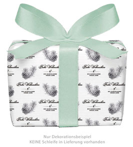 3 Bögen Geschenkpapier groß - Tannenzapfen - schwarz weiß