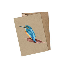 Postkarte Eisvogel  - gedruckt auf original Kraftpapier Karton - mit Umschlag / ohne Umschlag