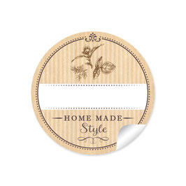 24 Sticker "Home Made Style"- Kräuter - Natur -  mit Freitextfeld