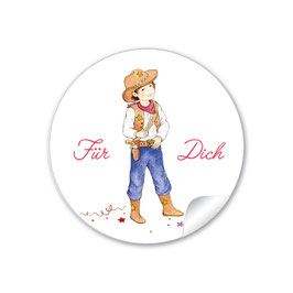 24 STicker "Für Dich" - Cowboy -  blau