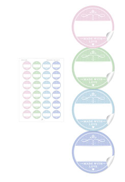 "Made with Love"- Pastell gemischt - mit Freitextfeld