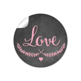 "LOVE" - Kreidetafel - schwarz rosa